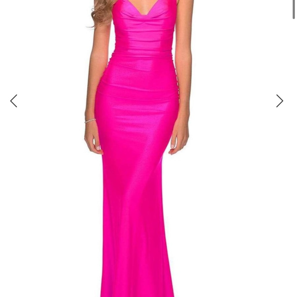 la femme 29010 neon pink hot pink open back